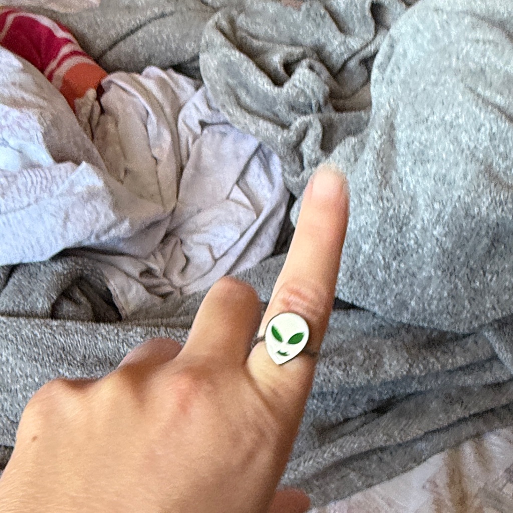 Alien Face Adjustable Ring